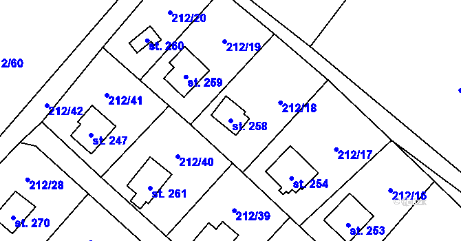 Parcela st. 258 v KÚ Horka nad Sázavou, Katastrální mapa