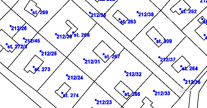 Parcela st. 267 v KÚ Horka nad Sázavou, Katastrální mapa