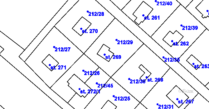 Parcela st. 269 v KÚ Horka nad Sázavou, Katastrální mapa