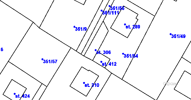 Parcela st. 306 v KÚ Horka nad Sázavou, Katastrální mapa