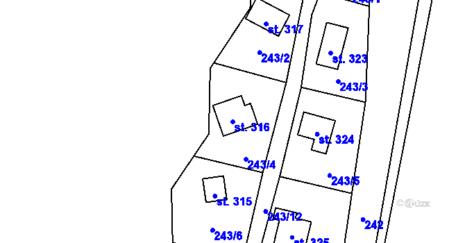 Parcela st. 316 v KÚ Horka nad Sázavou, Katastrální mapa