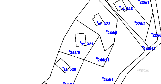 Parcela st. 321 v KÚ Horka nad Sázavou, Katastrální mapa