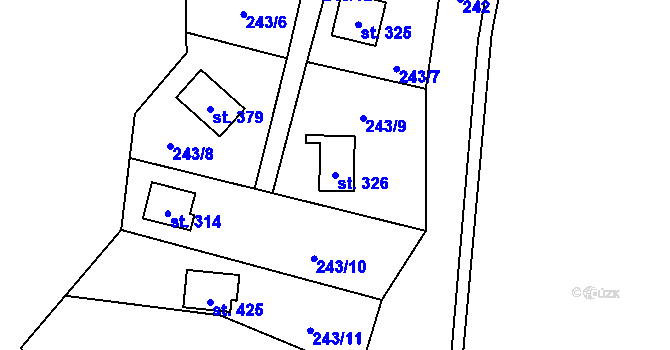 Parcela st. 326 v KÚ Horka nad Sázavou, Katastrální mapa