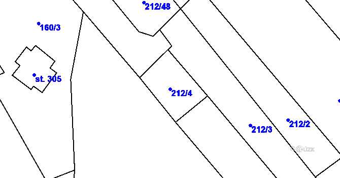 Parcela st. 212/4 v KÚ Horka nad Sázavou, Katastrální mapa