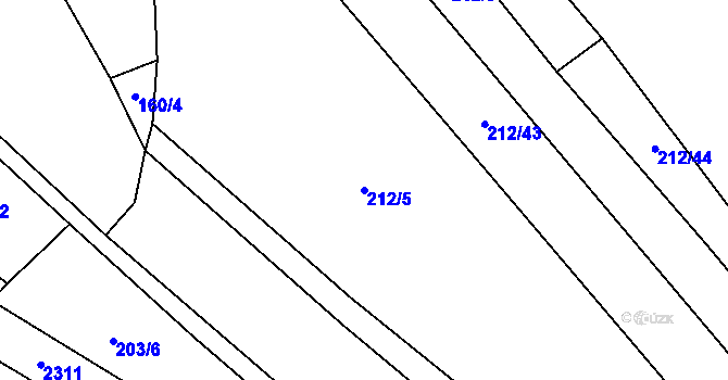 Parcela st. 212/5 v KÚ Horka nad Sázavou, Katastrální mapa
