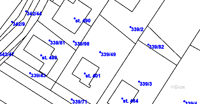 Parcela st. 339/49 v KÚ Horka nad Sázavou, Katastrální mapa