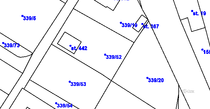 Parcela st. 339/52 v KÚ Horka nad Sázavou, Katastrální mapa