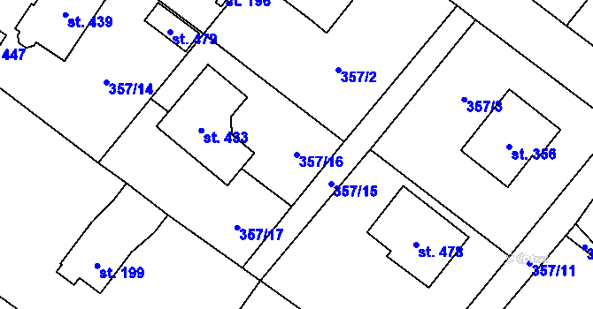 Parcela st. 357/16 v KÚ Horka nad Sázavou, Katastrální mapa