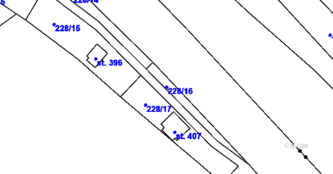 Parcela st. 228/16 v KÚ Horka nad Sázavou, Katastrální mapa