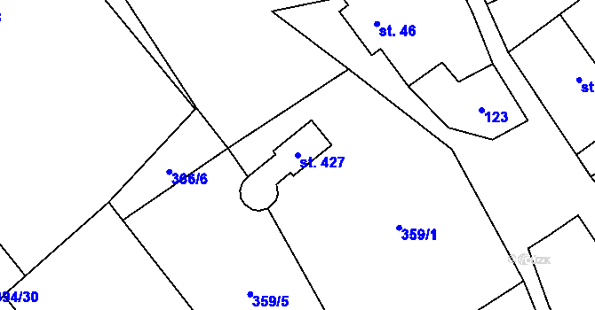 Parcela st. 427 v KÚ Horka nad Sázavou, Katastrální mapa