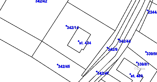 Parcela st. 434 v KÚ Horka nad Sázavou, Katastrální mapa