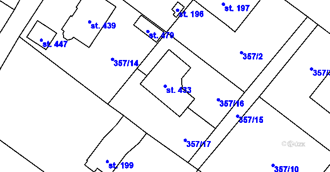 Parcela st. 433 v KÚ Horka nad Sázavou, Katastrální mapa