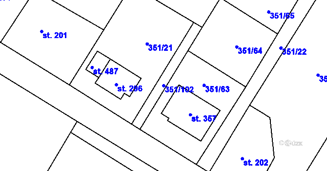 Parcela st. 351/102 v KÚ Horka nad Sázavou, Katastrální mapa