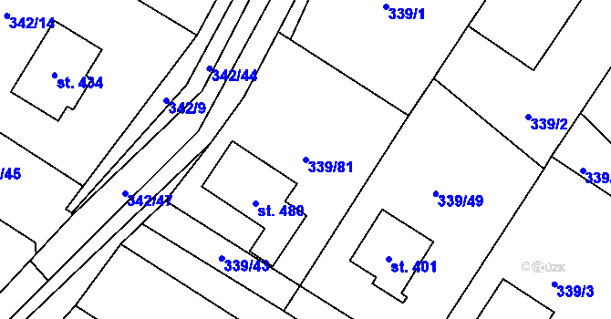 Parcela st. 339/81 v KÚ Horka nad Sázavou, Katastrální mapa