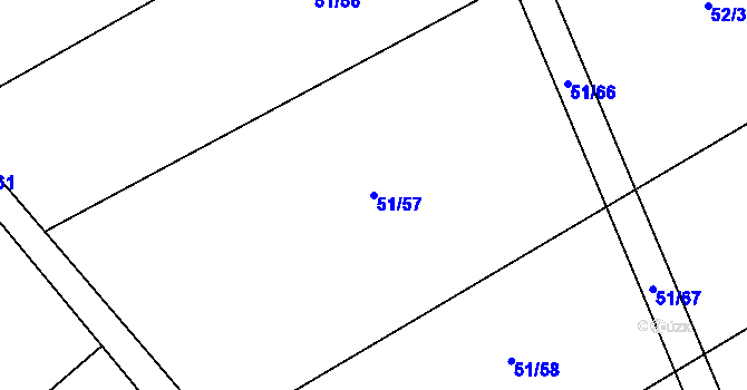 Parcela st. 51/57 v KÚ Horka nad Sázavou, Katastrální mapa