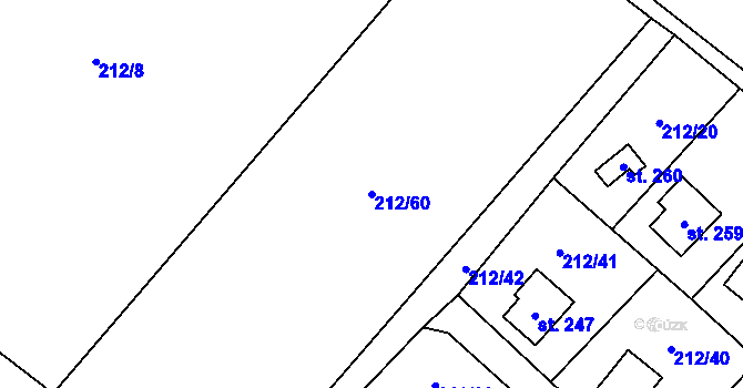 Parcela st. 212/60 v KÚ Horka nad Sázavou, Katastrální mapa