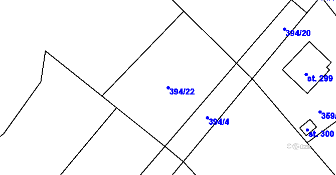 Parcela st. 394/22 v KÚ Horka nad Sázavou, Katastrální mapa