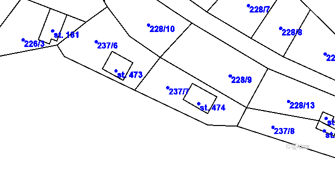 Parcela st. 237/7 v KÚ Horka nad Sázavou, Katastrální mapa