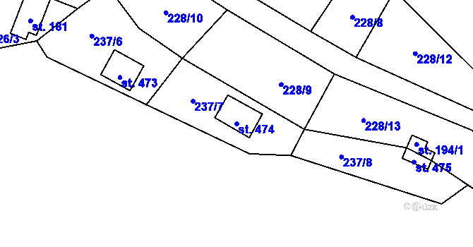 Parcela st. 474 v KÚ Horka nad Sázavou, Katastrální mapa