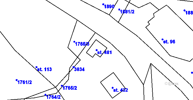Parcela st. 481 v KÚ Horka nad Sázavou, Katastrální mapa