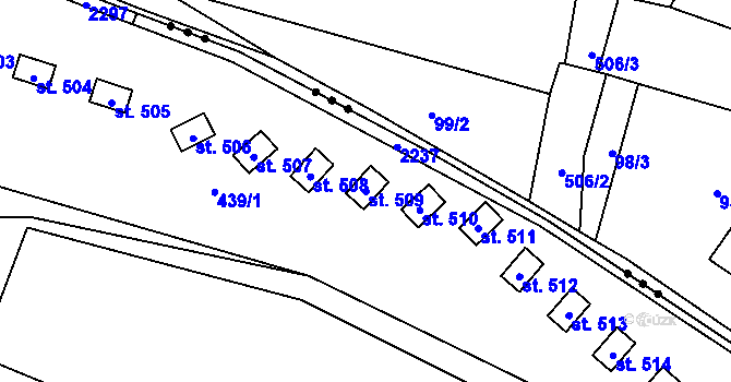 Parcela st. 509 v KÚ Horka nad Sázavou, Katastrální mapa