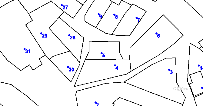 Parcela st. 5 v KÚ Horka nad Moravou, Katastrální mapa