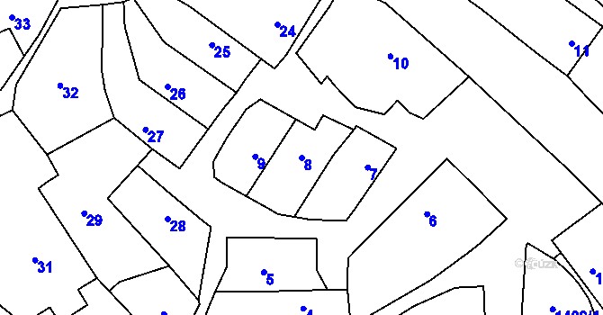 Parcela st. 8 v KÚ Horka nad Moravou, Katastrální mapa