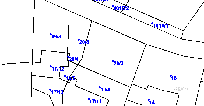 Parcela st. 20 v KÚ Horka nad Moravou, Katastrální mapa