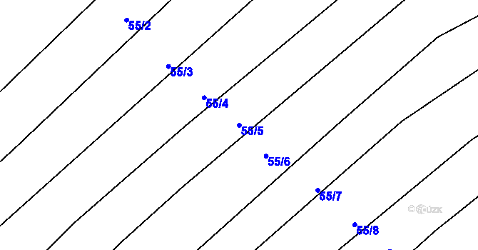 Parcela st. 55/5 v KÚ Horka nad Moravou, Katastrální mapa