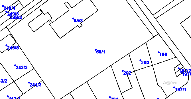 Parcela st. 65/1 v KÚ Horka nad Moravou, Katastrální mapa