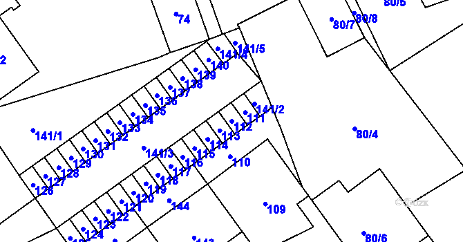 Parcela st. 112 v KÚ Horka nad Moravou, Katastrální mapa