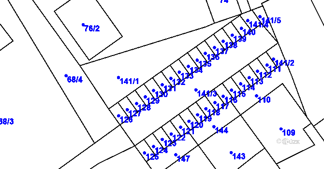 Parcela st. 131 v KÚ Horka nad Moravou, Katastrální mapa