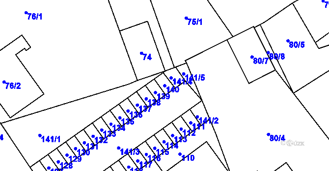 Parcela st. 140 v KÚ Horka nad Moravou, Katastrální mapa