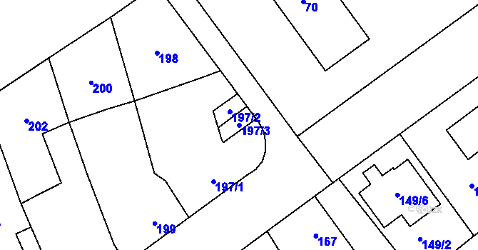 Parcela st. 197/3 v KÚ Horka nad Moravou, Katastrální mapa