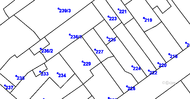 Parcela st. 227 v KÚ Horka nad Moravou, Katastrální mapa