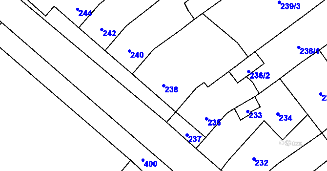 Parcela st. 238 v KÚ Horka nad Moravou, Katastrální mapa
