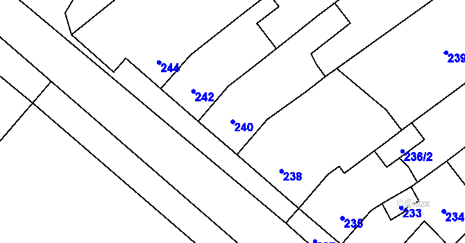 Parcela st. 240 v KÚ Horka nad Moravou, Katastrální mapa