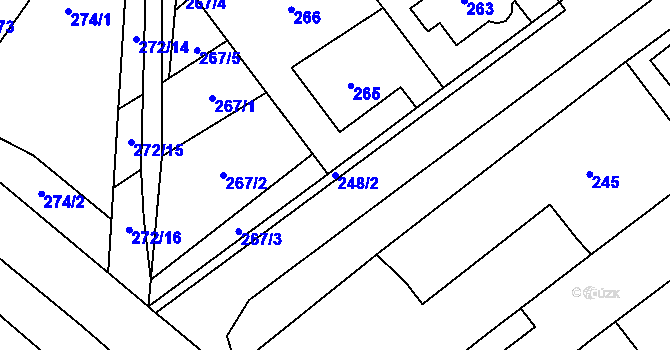 Parcela st. 248/2 v KÚ Horka nad Moravou, Katastrální mapa
