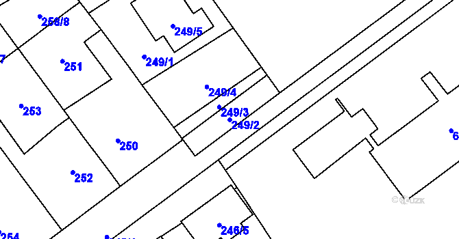 Parcela st. 249/2 v KÚ Horka nad Moravou, Katastrální mapa
