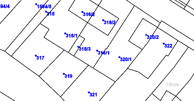 Parcela st. 318/1 v KÚ Horka nad Moravou, Katastrální mapa
