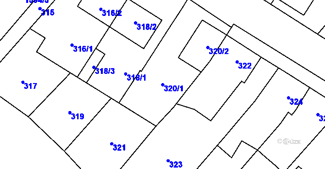Parcela st. 320/1 v KÚ Horka nad Moravou, Katastrální mapa