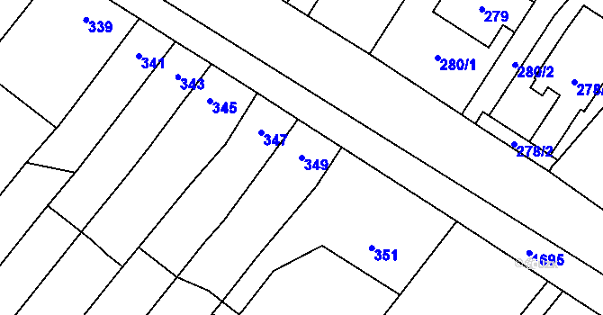 Parcela st. 349 v KÚ Horka nad Moravou, Katastrální mapa