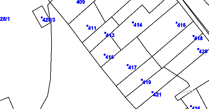 Parcela st. 415 v KÚ Horka nad Moravou, Katastrální mapa