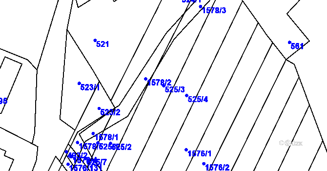 Parcela st. 525/3 v KÚ Horka nad Moravou, Katastrální mapa
