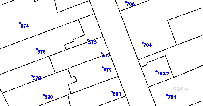 Parcela st. 577 v KÚ Horka nad Moravou, Katastrální mapa