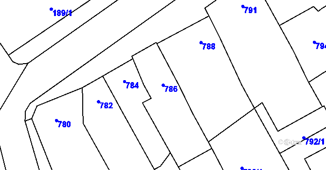 Parcela st. 786 v KÚ Horka nad Moravou, Katastrální mapa