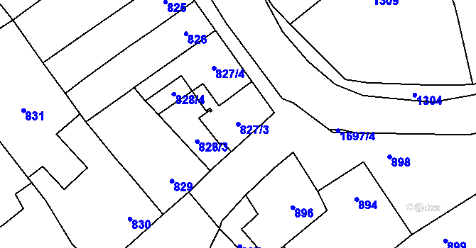 Parcela st. 827/3 v KÚ Horka nad Moravou, Katastrální mapa