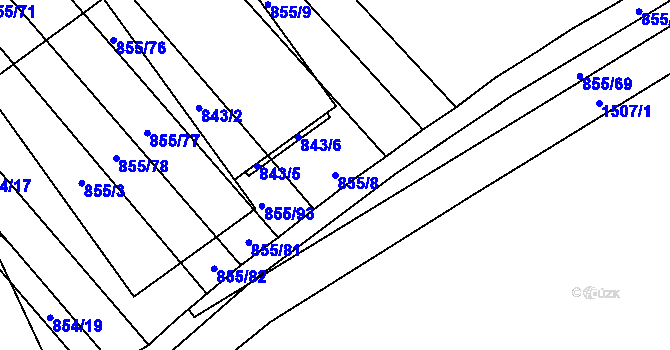 Parcela st. 855/8 v KÚ Horka nad Moravou, Katastrální mapa