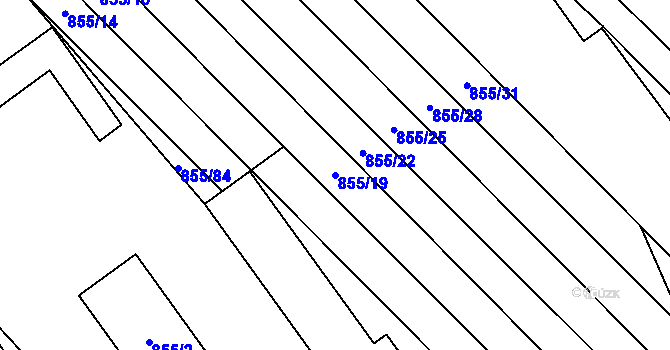 Parcela st. 855/19 v KÚ Horka nad Moravou, Katastrální mapa