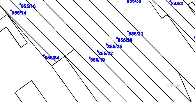 Parcela st. 855/22 v KÚ Horka nad Moravou, Katastrální mapa